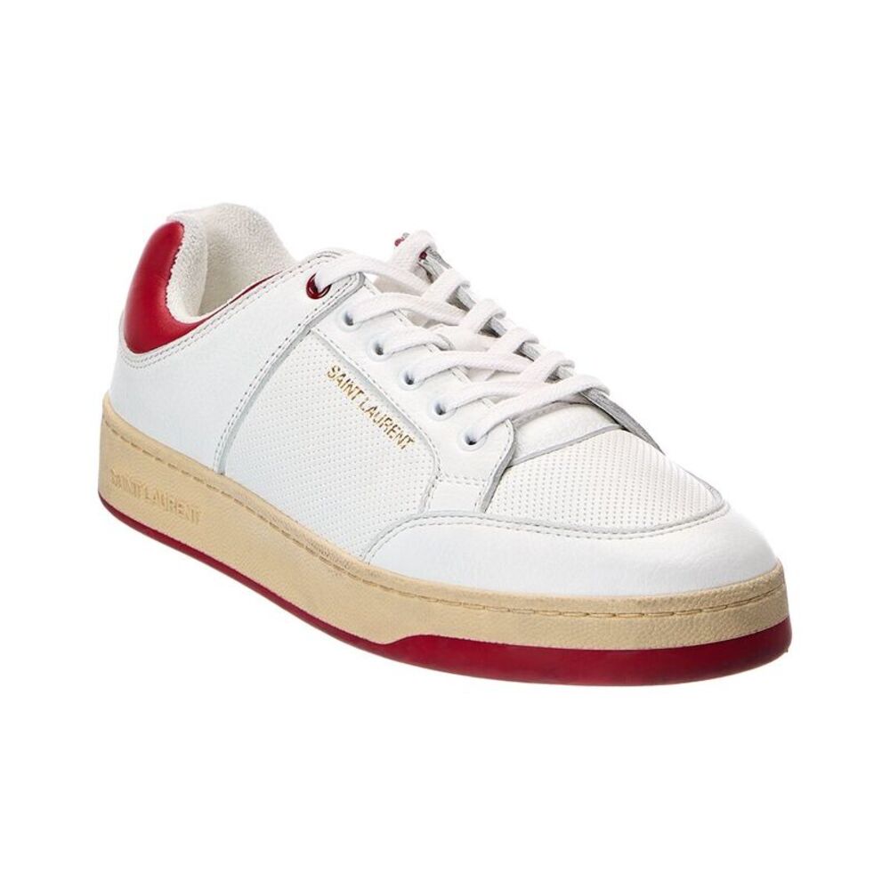 Saint Laurent Leather Sneaker, White
